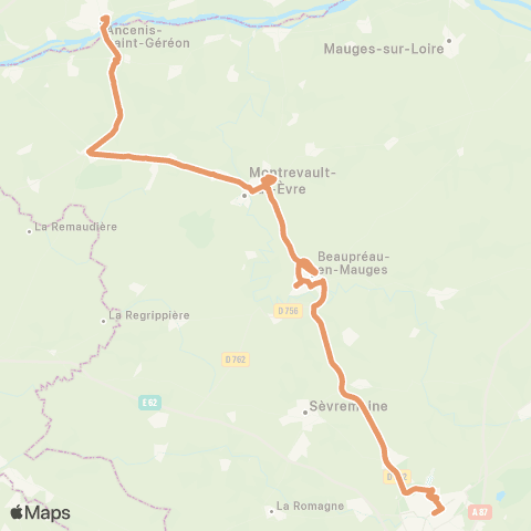 Aléop Maine-et-Loire Cholet - Beaupréau - Ancenis map