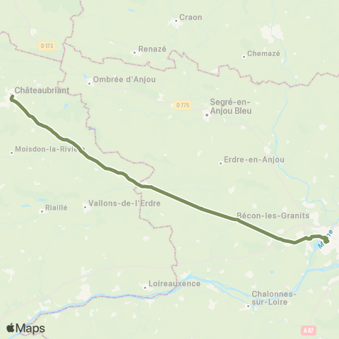 Aléop Maine-et-Loire Angers - Bécon-Les-Granits - Candé - Châteaubriant map