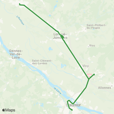 Aléop Maine-et-Loire Saumur - Longué - Beaufort-en-Anjou map