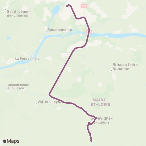 Aléop Maine-et-Loire Angers - Thouarcé - Faveraye - Machelles map