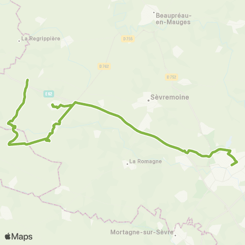 Aléop Maine-et-Loire Sèvremoine (Tillières) - Cholet map