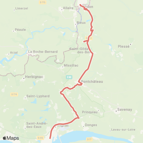 Aléop Loire-Atlantique Saint-Nazaire - Redon map