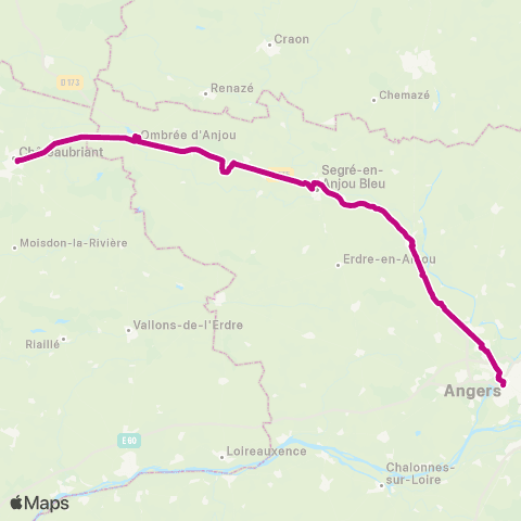 Aléop Maine-et-Loire EXPRESS Angers / Segré map
