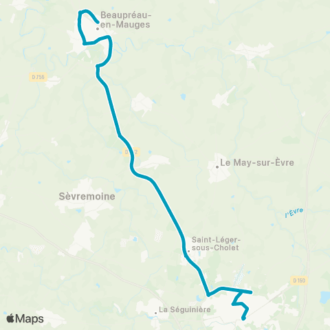 Aléop Maine-et-Loire EXPRESS Cholet / Beaupréau map