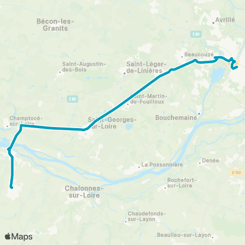 Aléop Maine-et-Loire Angers / St-Georges-s/-Loire / La Pommeraye map