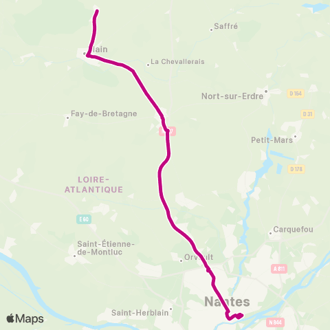 Aléop Loire-Atlantique Le Gâvre / Blain / Nantes map