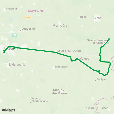 Aléop Mayenne Sainte-Suzanne / Laval sur réservation map