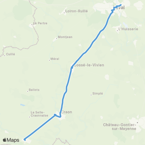Aléop Mayenne Renazé / Cossé-le-Vivien / Laval  s/ réservation map