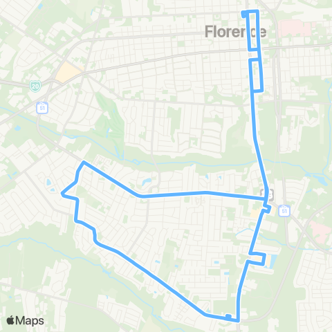 Pee Dee RTA Florence Route 4 map