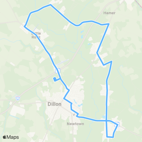 Pee Dee RTA Hamer-Dillon Connect map