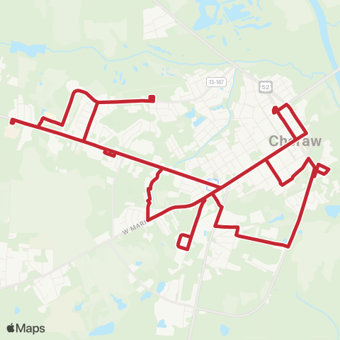 Pee Dee RTA Cheraw Express map