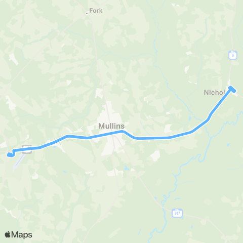 Pee Dee RTA Mullins to Nichols map