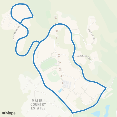 Pepperdine Transit Services Drescher Blue map