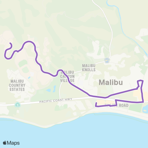 Pepperdine Transit Services Shopping Shuttle map