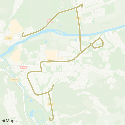 Péribus Ligne K5 map