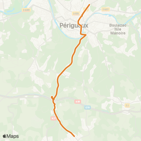 Péribus Ligne E7 map