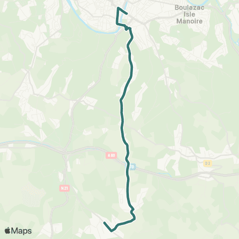 Péribus Ligne R10 map