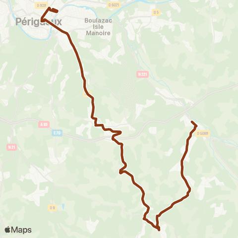 Péribus Ligne S03 map