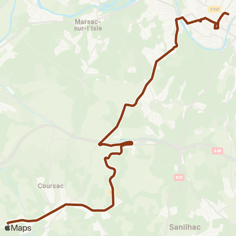 Péribus Ligne S04 map