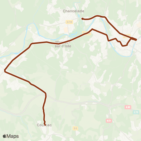 Péribus Ligne S05 map