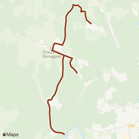 Péribus Ligne S10 map