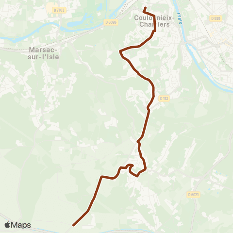 Péribus Ligne S14 map