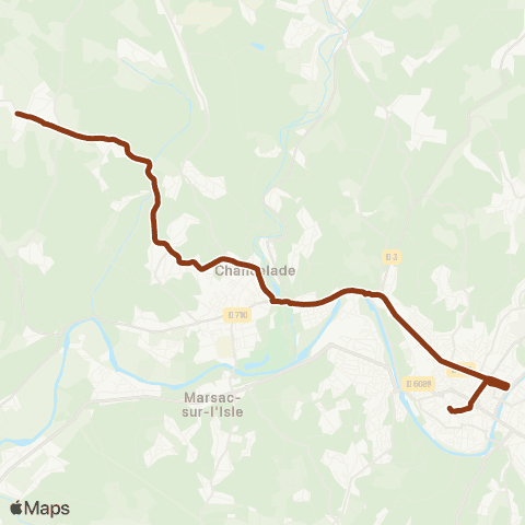 Péribus Ligne S16 map