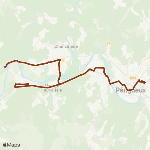 Péribus Ligne S17 map