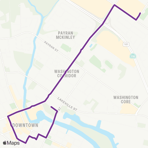 Petaluma Transit East - West Connector map