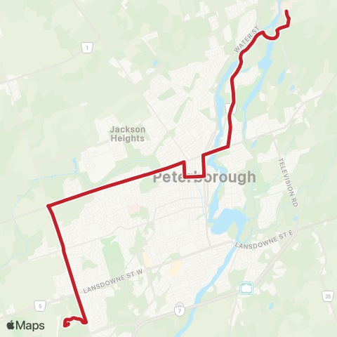 Peterborough Transit Parkhill map