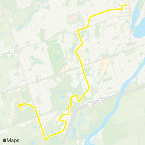 Peterborough Transit The Parkway map