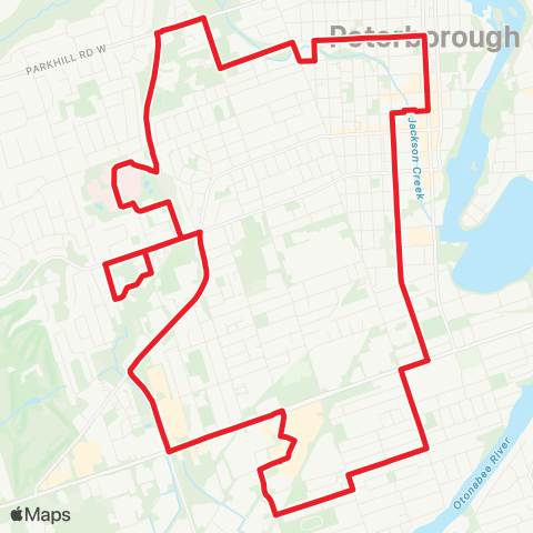 Peterborough Transit CB Red map