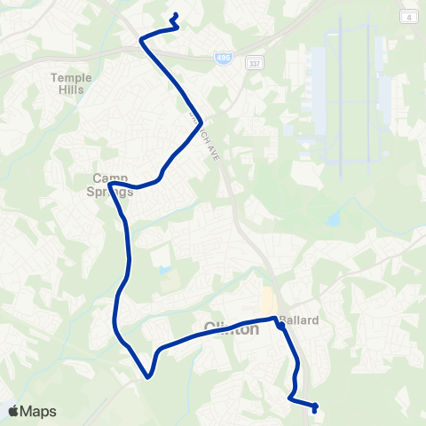 TheBus Branch Ave - Southern Regional Hosp map
