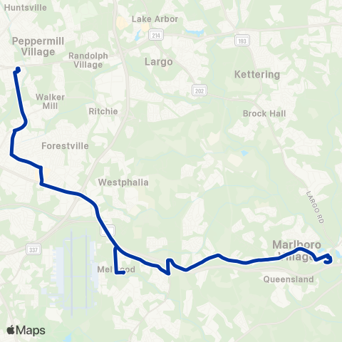 TheBus Addison Rd - Upper Marlboro map