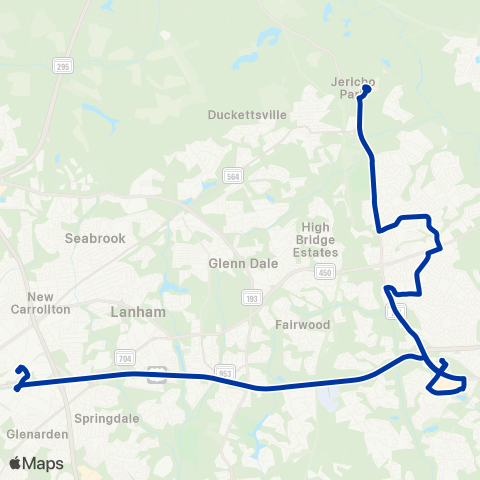 TheBus New Carrollton - Bowie State map