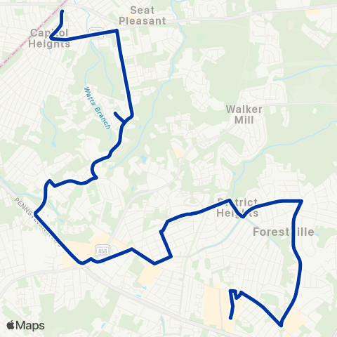 TheBus Capitol Heights - Penn Mar Sc map
