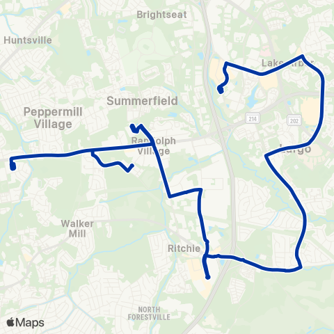 TheBus Addison Rd - Downtown Largo map