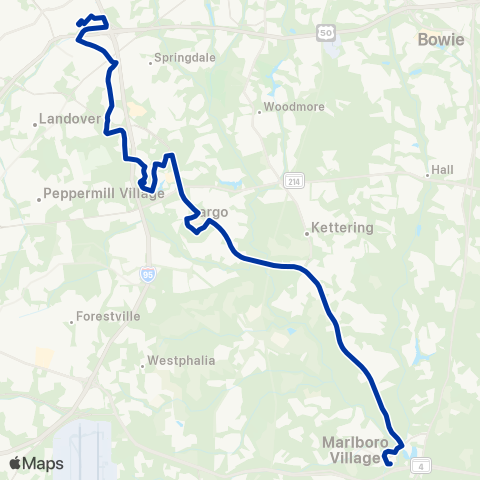 TheBus New Carrollton - Upper Marlboro map