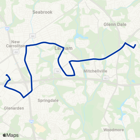 TheBus New Carrollton - Fairwood map