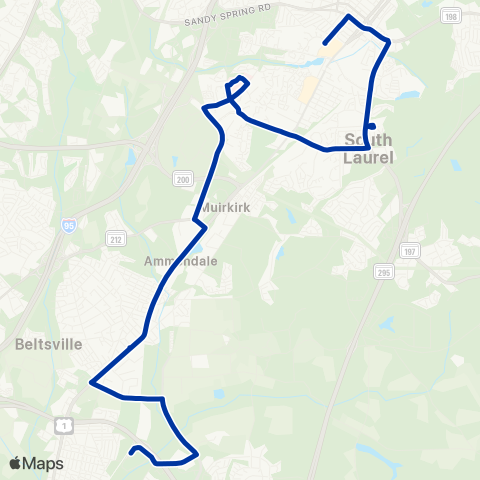 TheBus Greenbelt - Laurel map