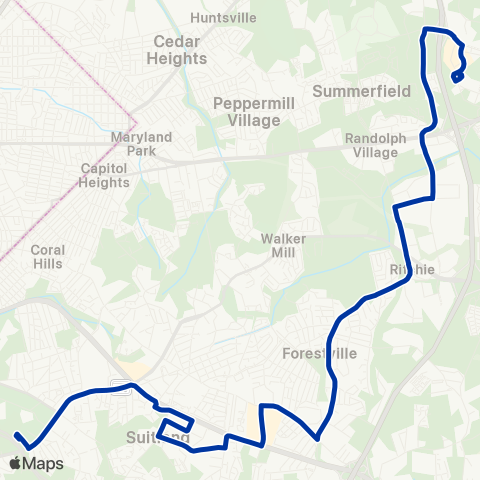 TheBus Suitland - Downtown Largo map