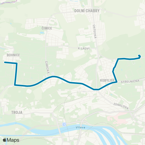 PID Sídliště Bohnice - Kobylisy - ŠimůNkova map