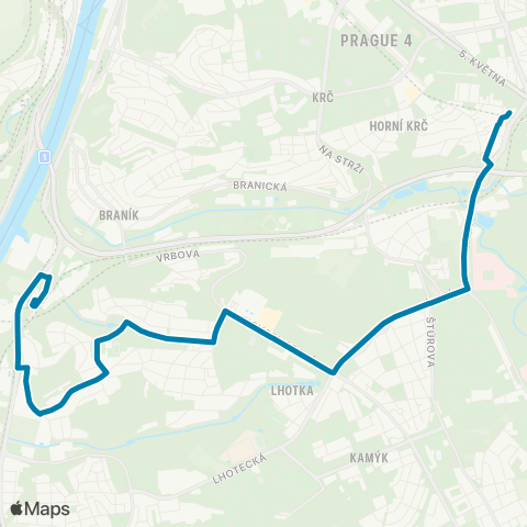 PID Nádraží Braník - Kačerov map