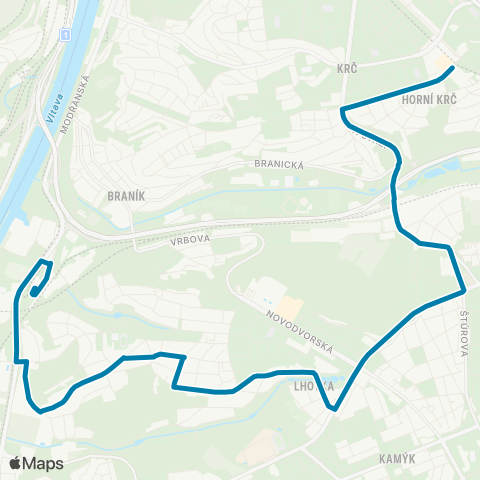 PID Poliklinika Budějovická - Nádraží Braník map