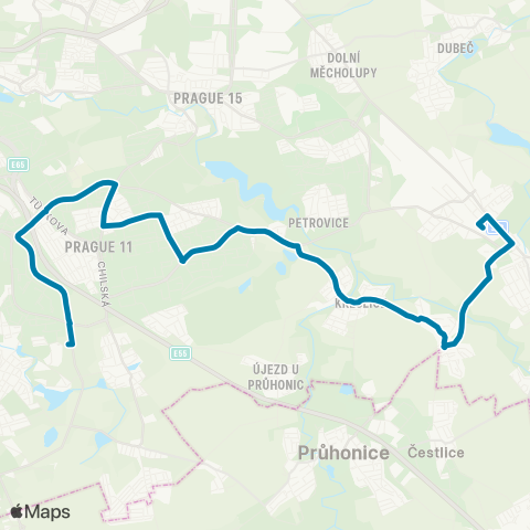 PID Koleje Jižní Město - Nádraží Uhříněves map