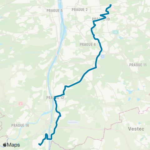 PID Želivského - Komořany - Sídliště Zbraslav map