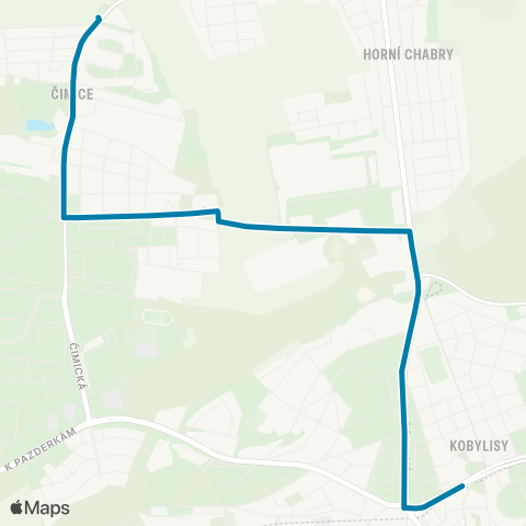 PID Kobylisy - Sídliště Čimice map