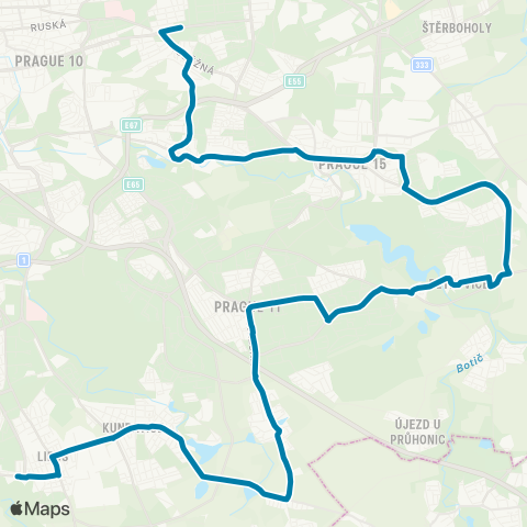 PID Strašnická - Sídliště Libuš map