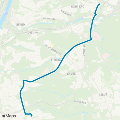 PID Kačerov - Násirovo Náměstí map