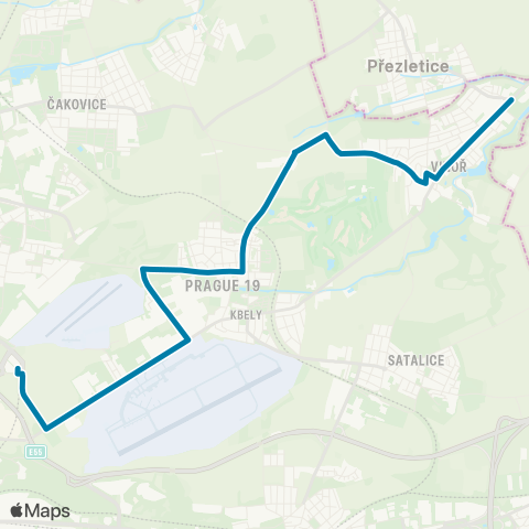 PID Letňany - Vinoř map